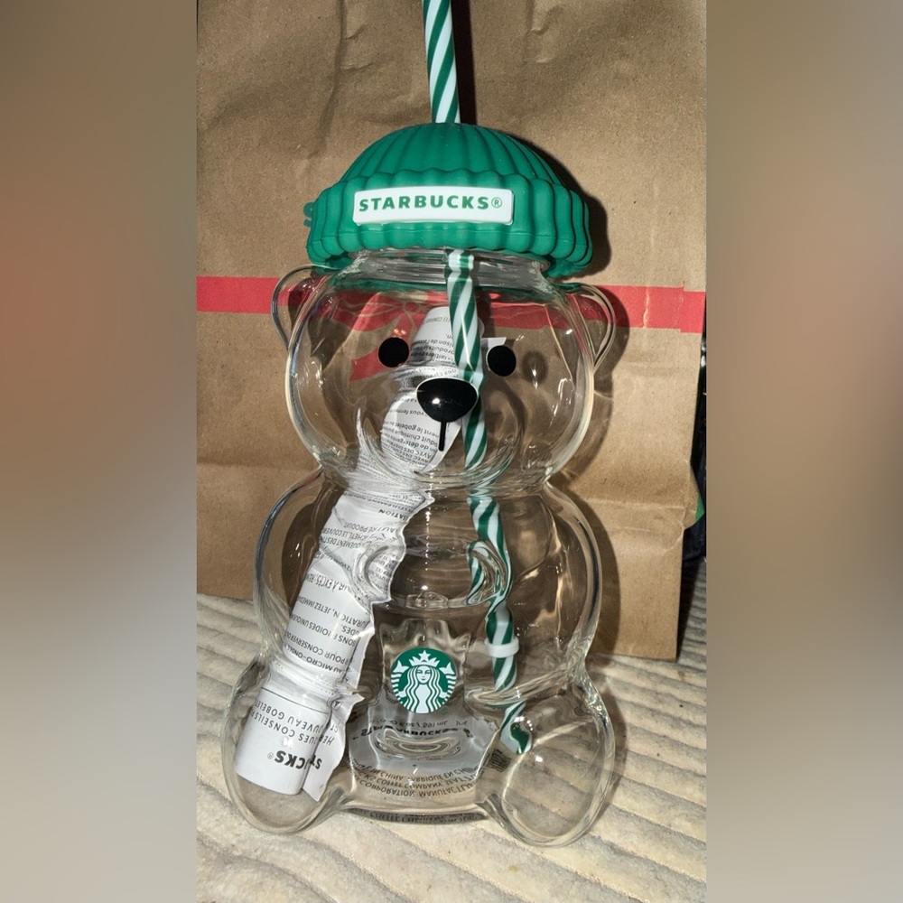 Starbucks Green and Clear Bear Tumbler